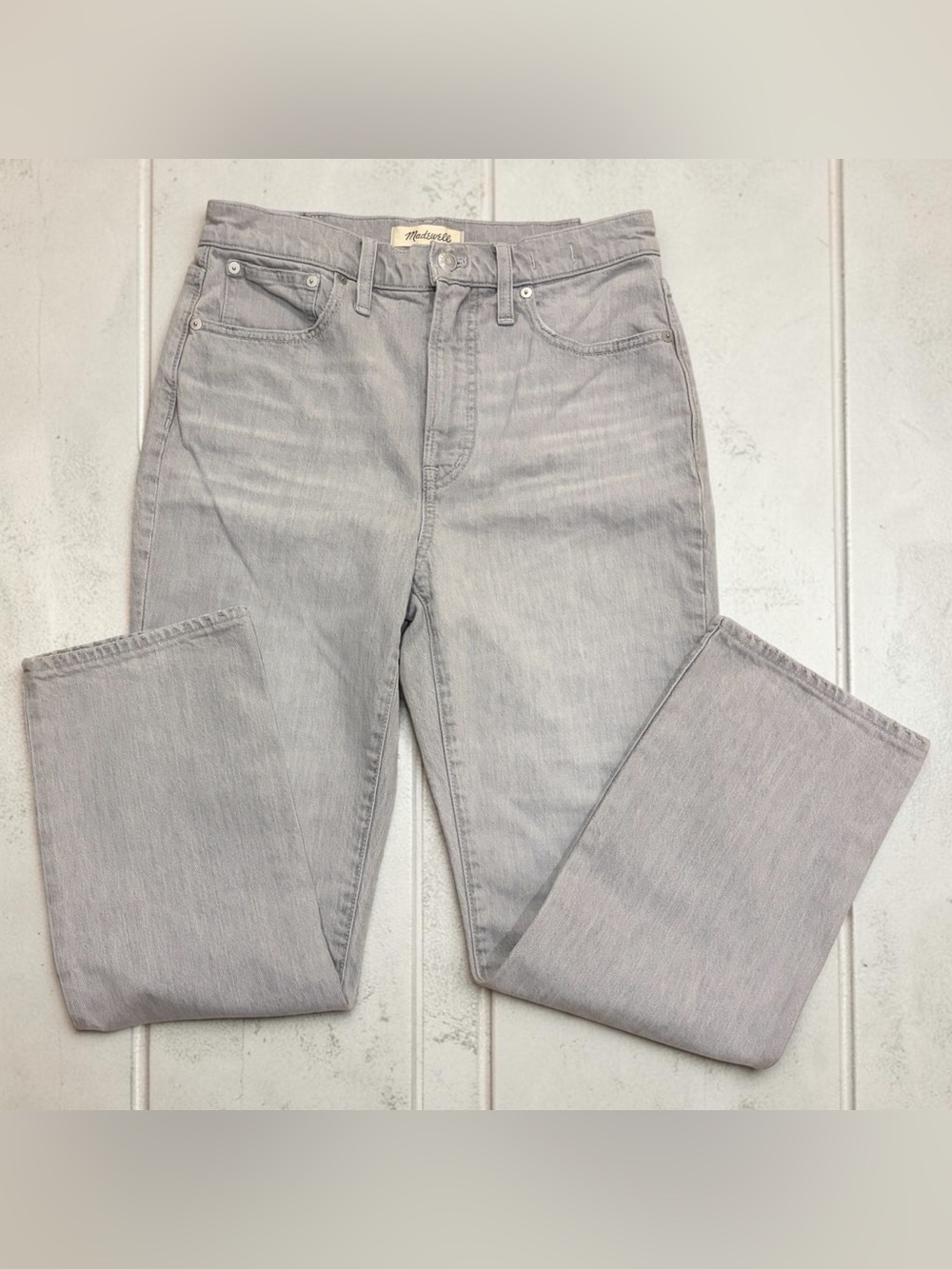 Madewell Slim Demi-Boot Jeans in Light Grey NWT Size 27